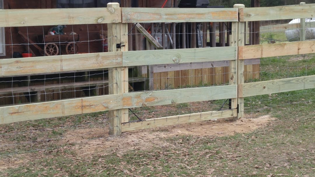 Gate and panel detail on a livestock pen