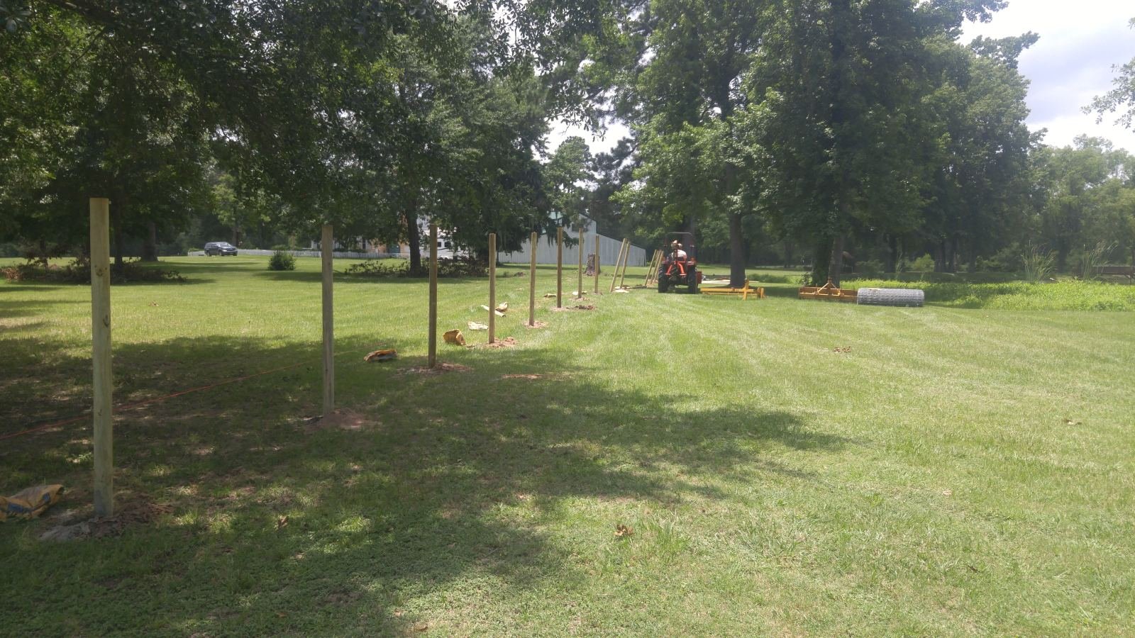 Setting T-posts for a new field fence line
