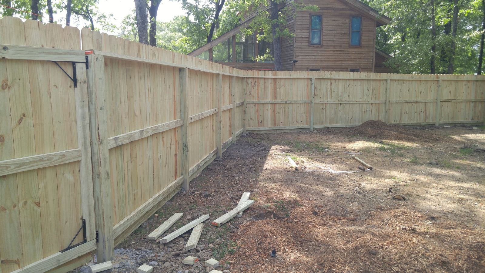 Wood privacy fence walk gate