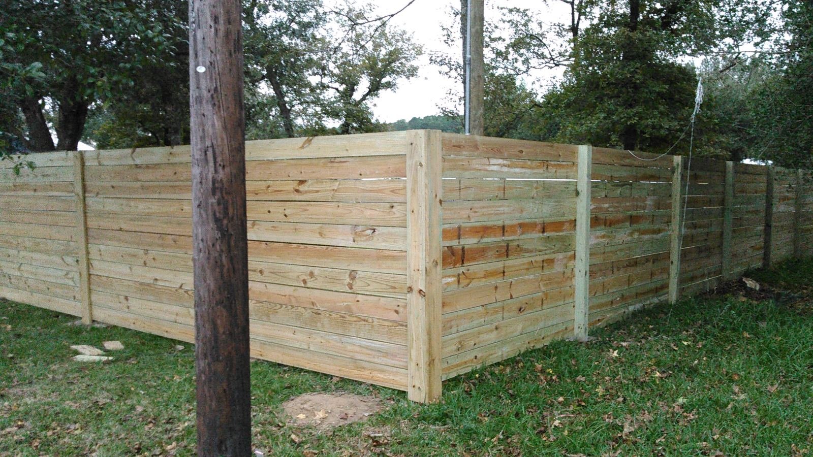 Finished horizontal wood fence