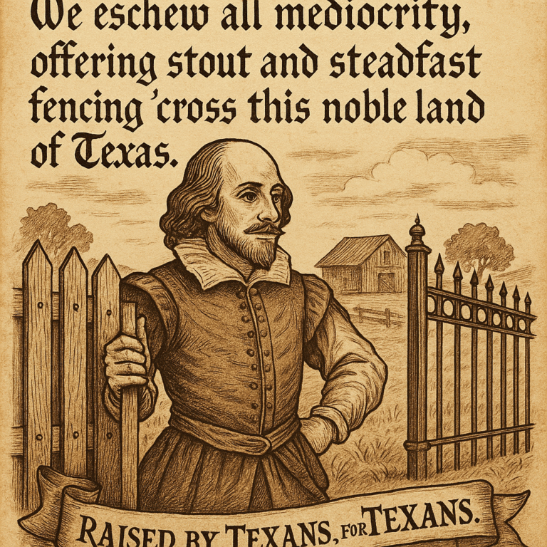Fence Construction Endorsed by William Shakespeare on Lake Livingston, TX